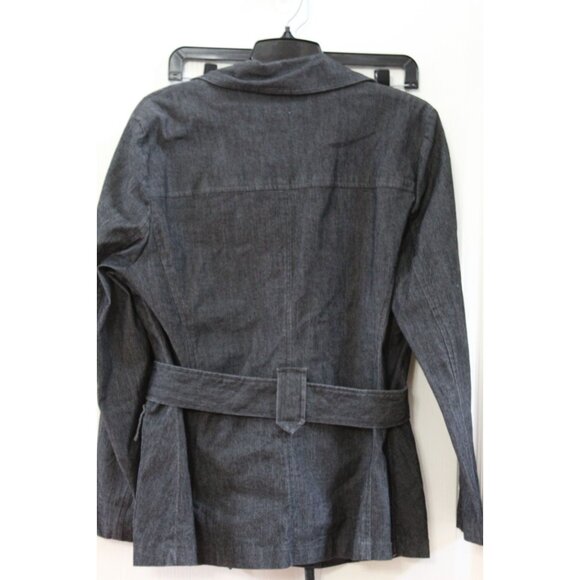 Sandro Sportswear Jacket/Blazer Size Extra Large XL Black Denim Stretch Belted - Picture 2 of 4